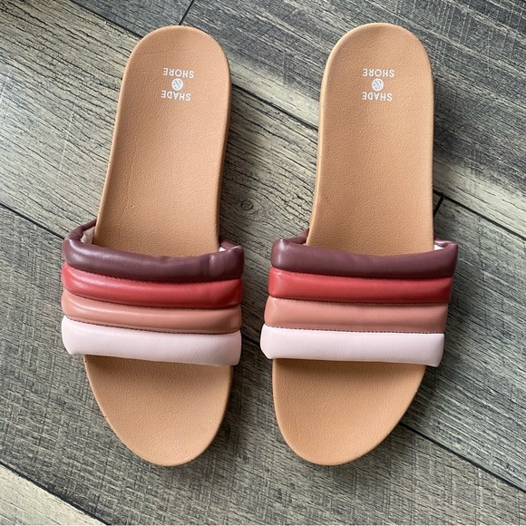NWOT Shade & Shore Kendra Sandal Pink Beige Purple Retro-looking Slip-on Size 11 - Picture 13 of 13